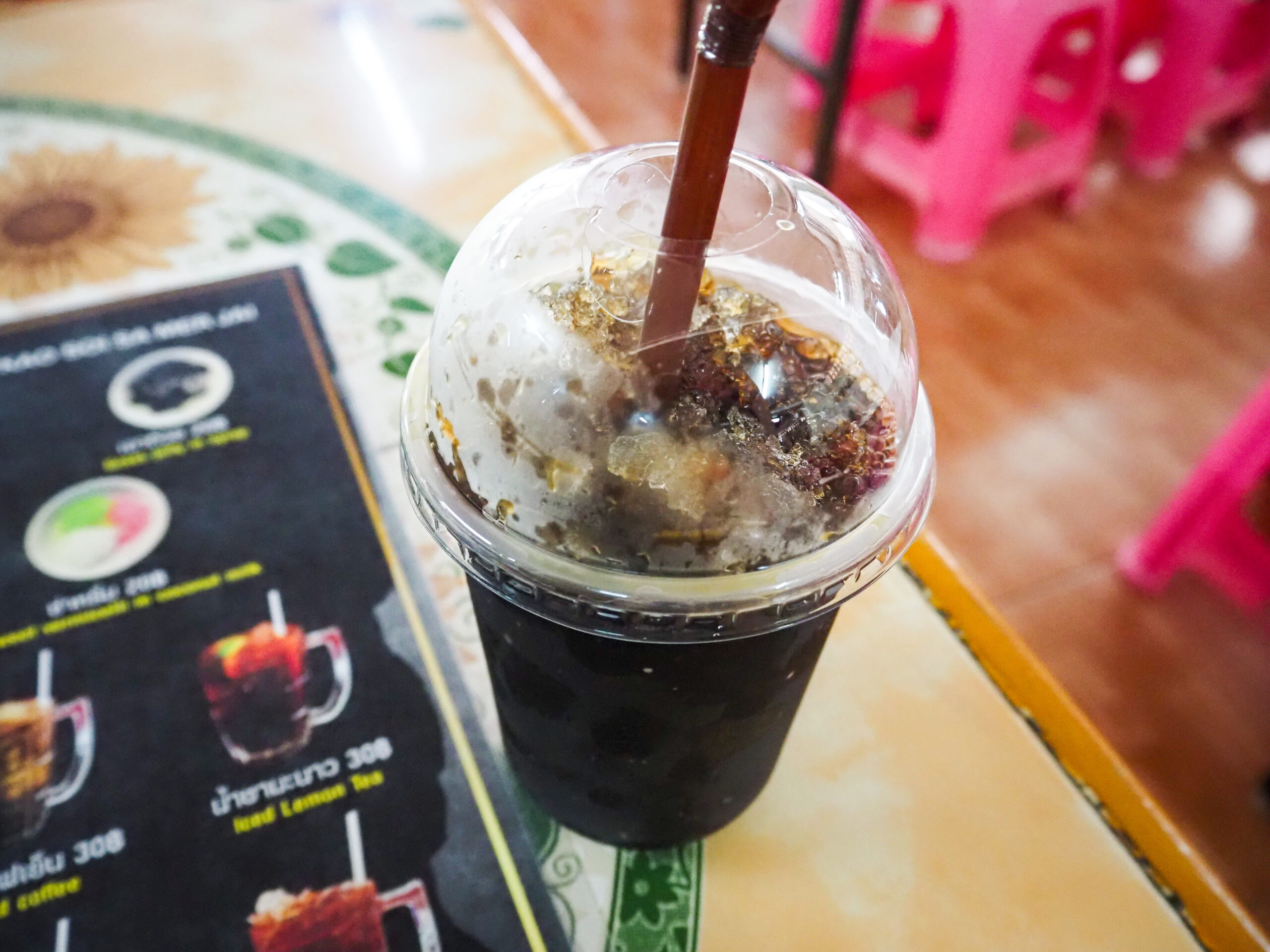 チェンマイ　カオソーイ サムージャイのアイスコピ