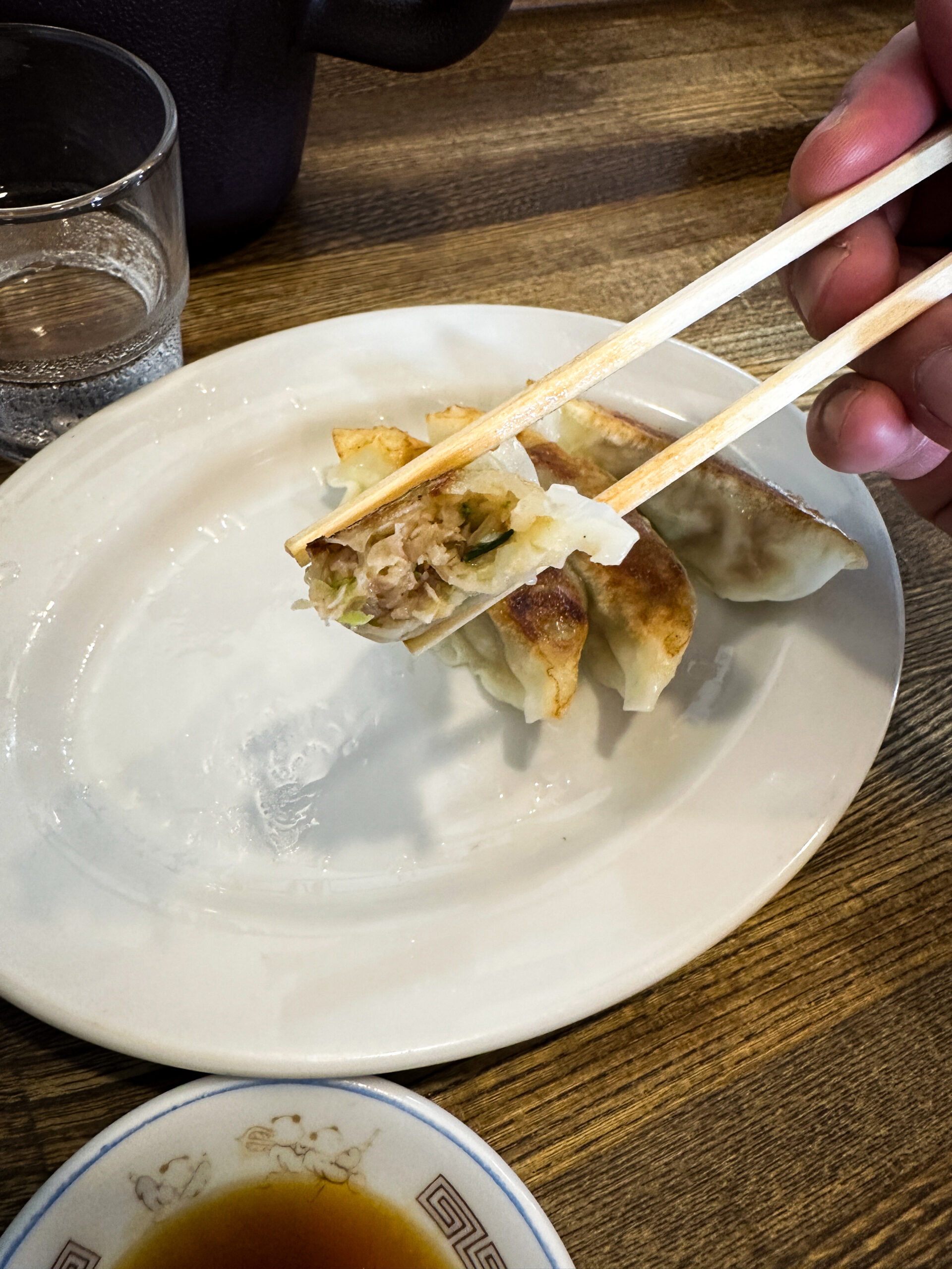 手打ラーメン豚平の餃子 ニンニクが効いた大ぶり餃子　餡がたっぷり
