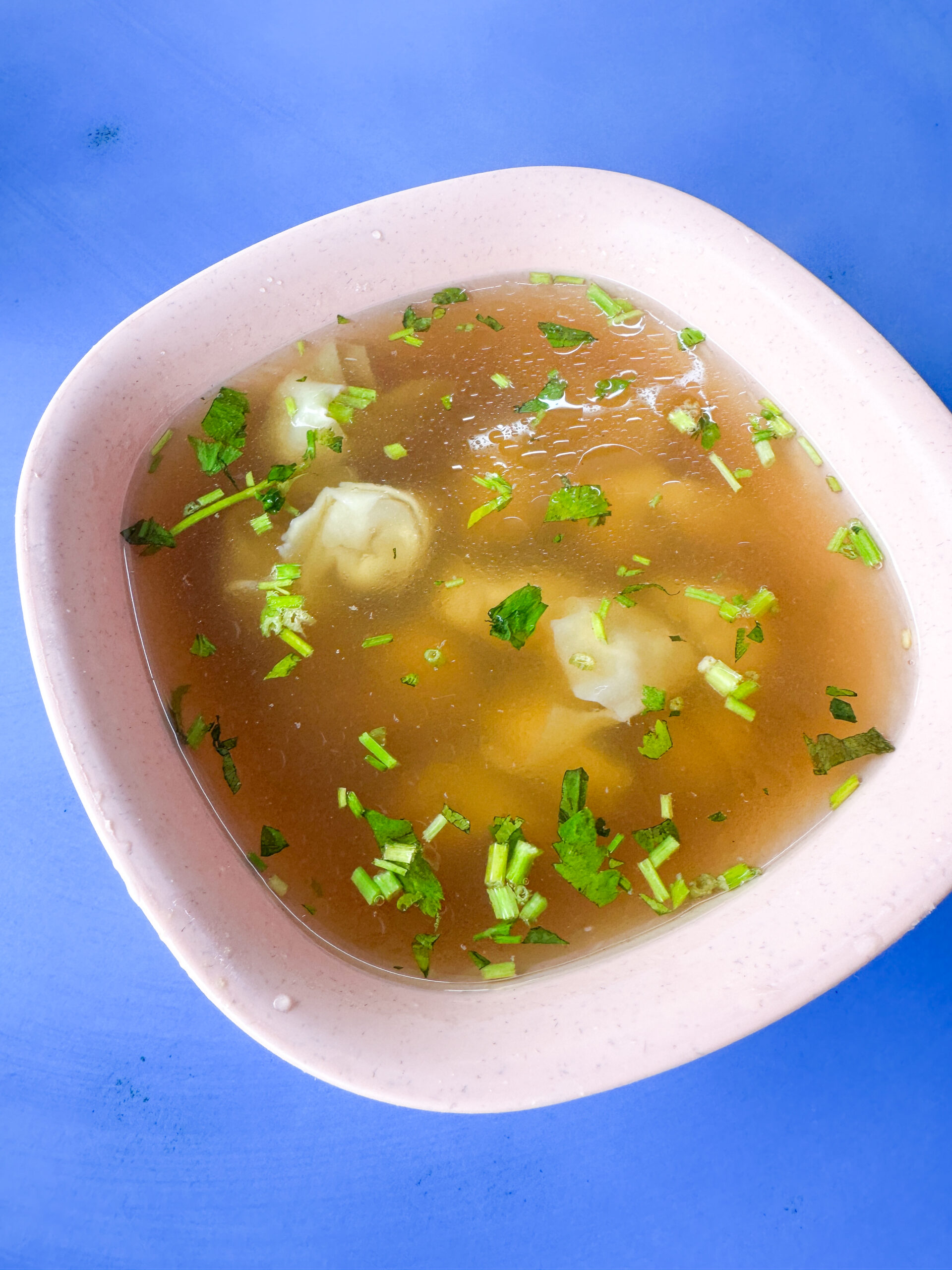 Kim Siew Wantan Noodlesの幼麺ワンタンミー（汁なし）スープ