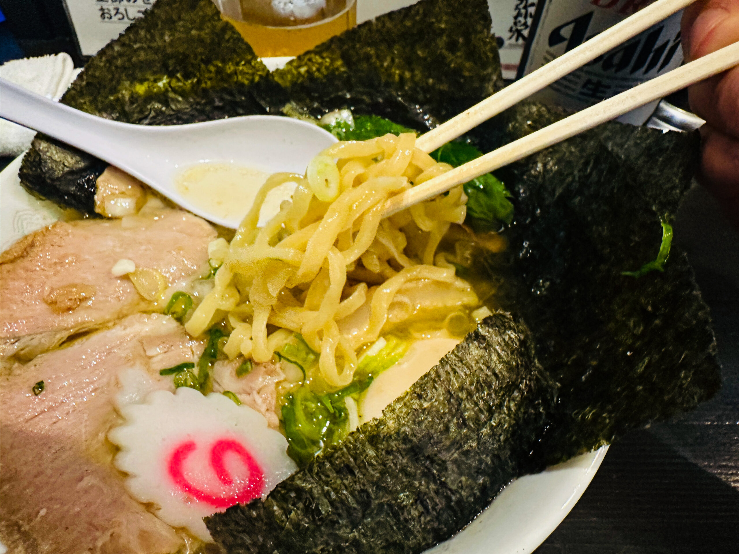 手打ちラーメンの麺