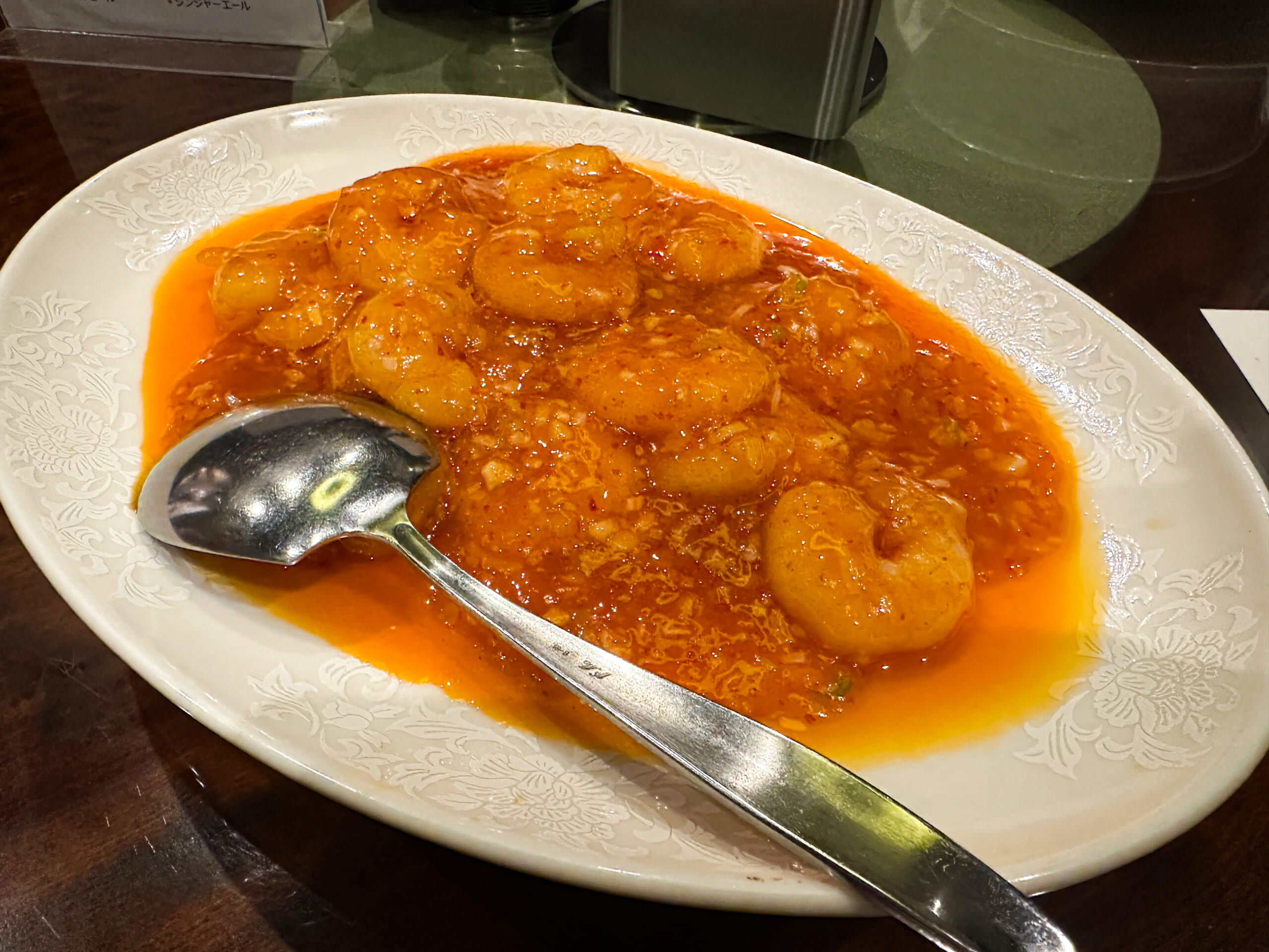 夜の飲み会コースは4,000円ほど
エビチリ