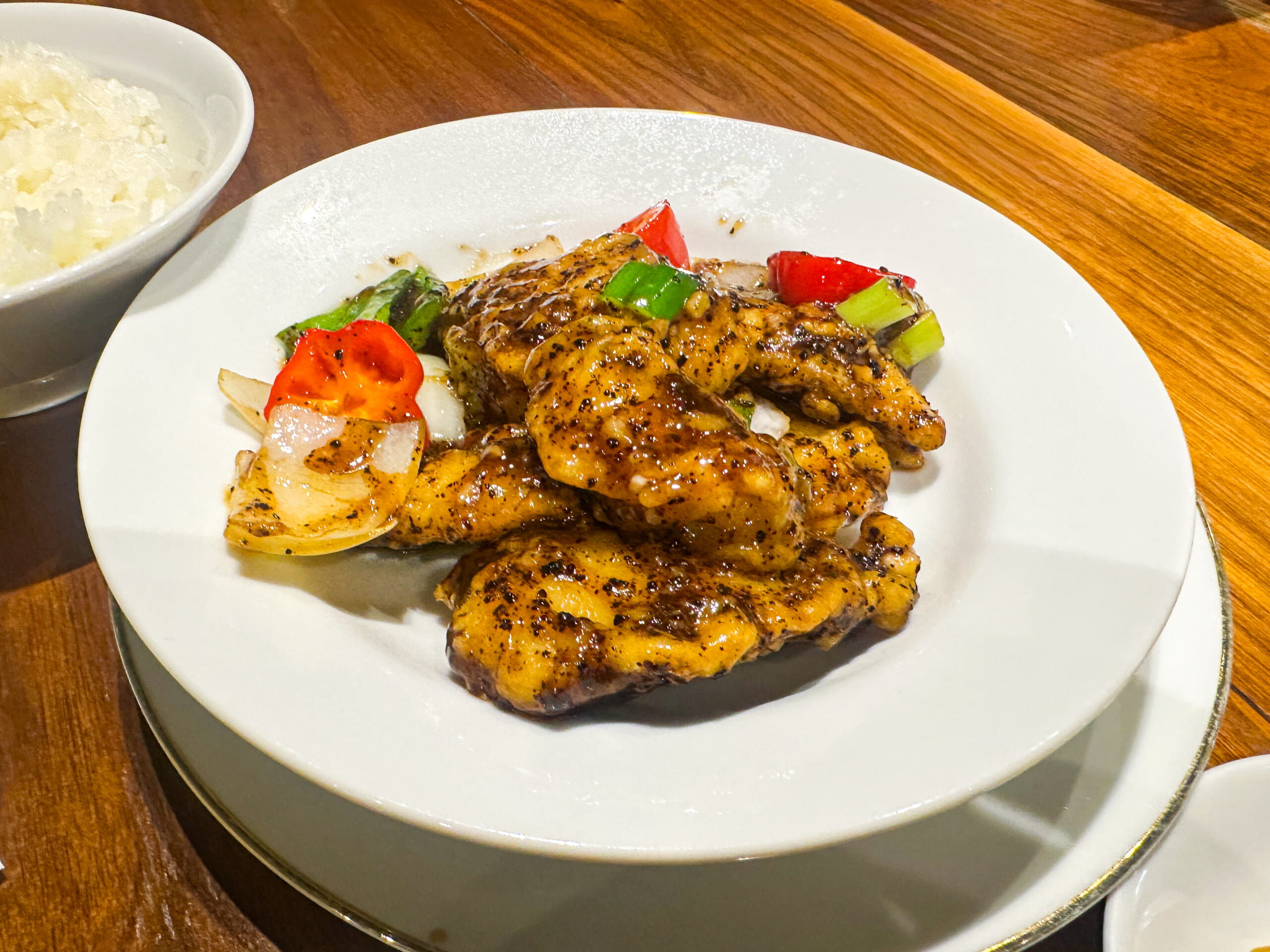 「白身魚と野菜の豆豉炒め」
